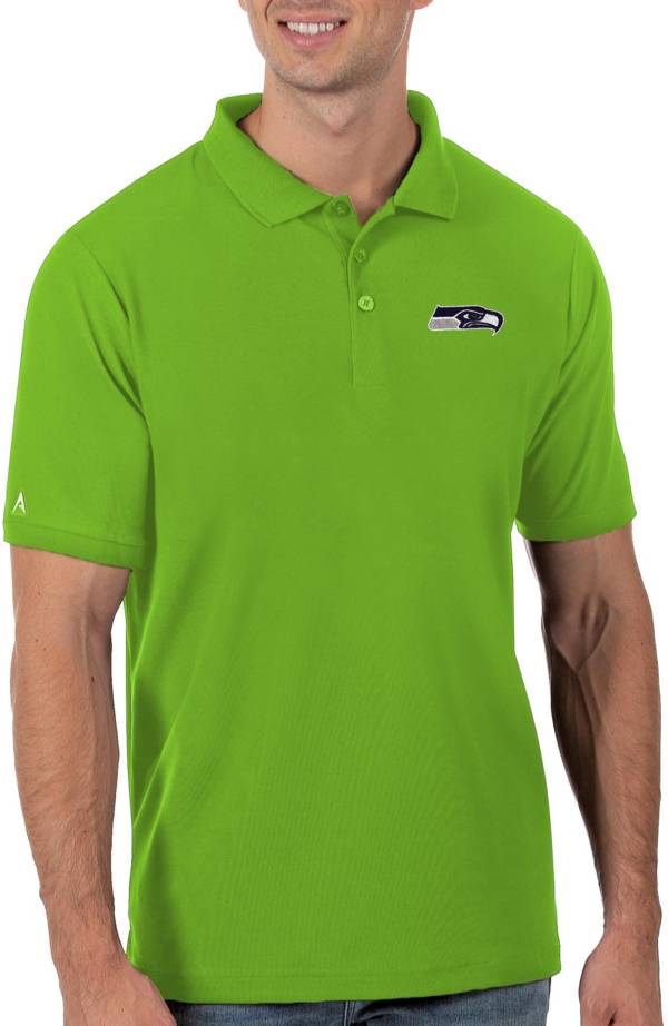 Antigua Men's Seattle Seahawks Green Legacy Pique Polo