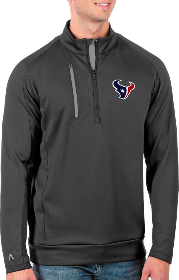 Antigua Men's Houston Texans Grey Generation Half-Zip Pullover