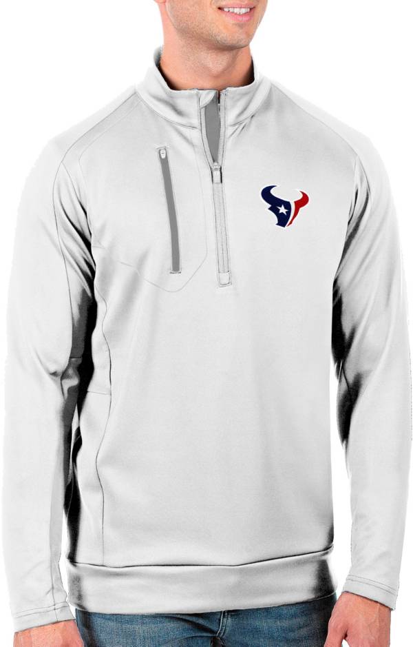 Antigua Men's Houston Texans White Generation Half-Zip Pullover