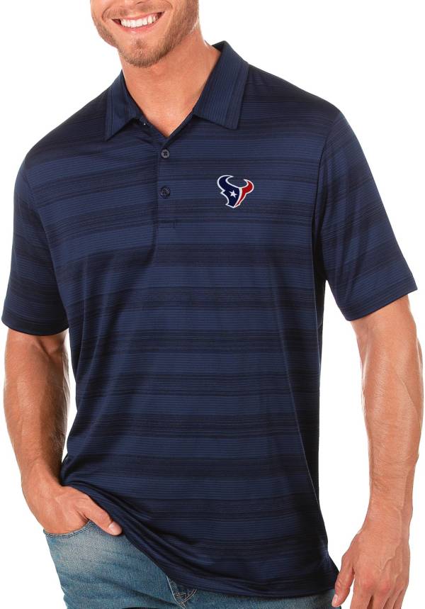 Antigua Men's Houston Texans Navy Compass Polo