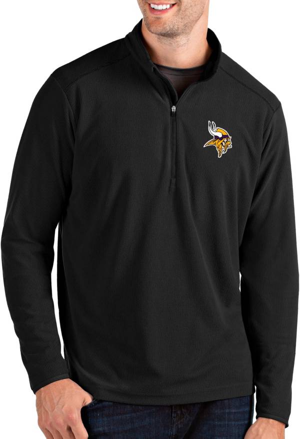 Antigua Men's Minnesota Vikings Glacier Black Quarter-Zip Pullover product image