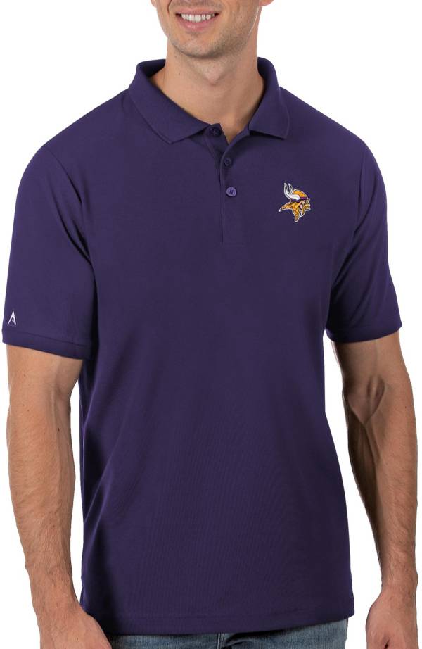 Antigua Men's Minnesota Vikings Purple Legacy Pique Polo