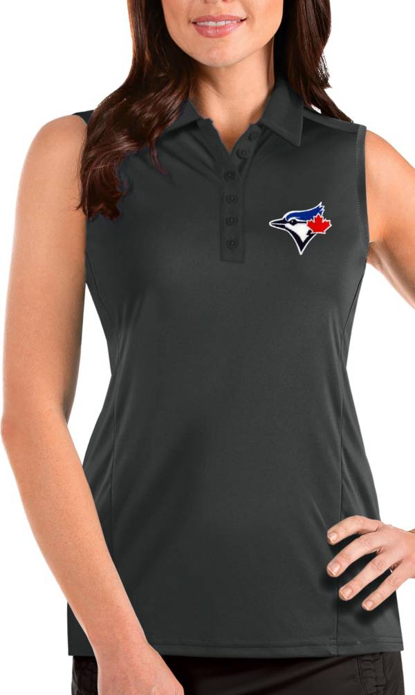 Antigua Women's Toronto Blue Jays Grey Tribute Sleeveless Polo