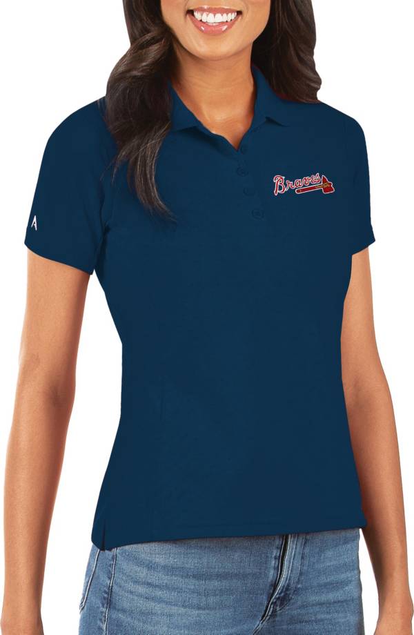 Antigua Women's Atlanta Braves Navy Legacy Pique Polo