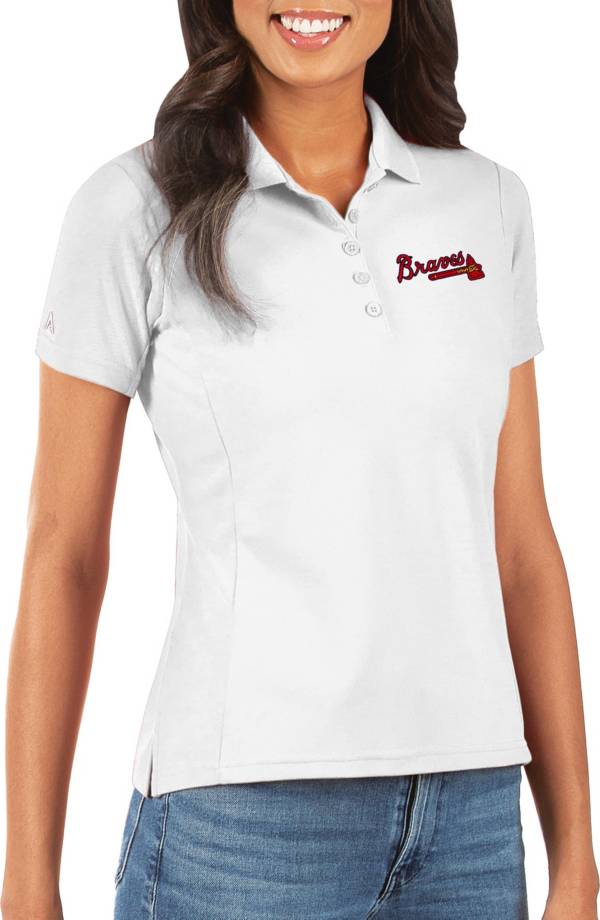 Antigua Women's Atlanta Braves White Legacy Pique Polo