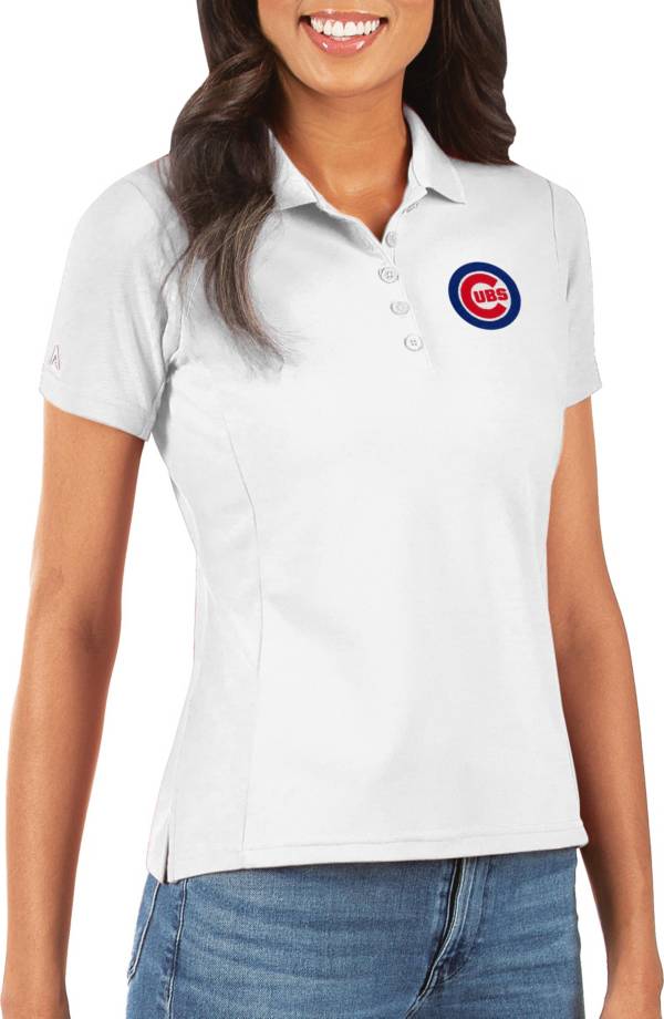 Antigua Women's Chicago Cubs White Legacy Pique Polo