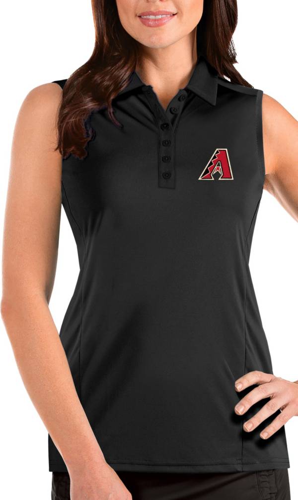 Antigua Women's Arizona Diamondbacks Black Tribute Sleeveless Polo