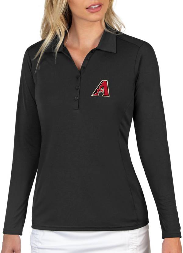 Antigua Women's Arizona Diamondbacks Tribute Long Sleeve Performance Black Polo