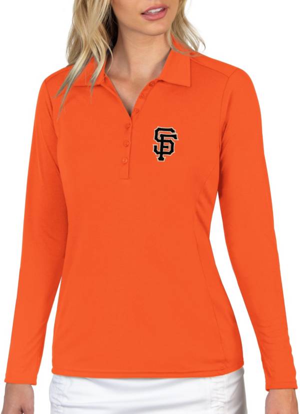 Antigua Women's San Francisco Giants Orange Tribute Long Sleeve Performance Polo