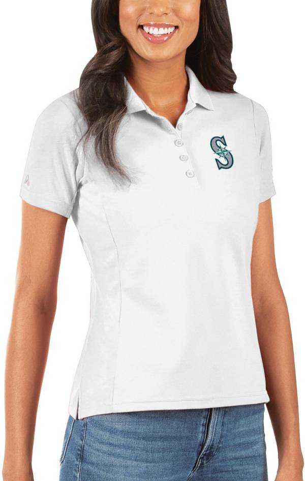 Antigua Women's Seattle Mariners White Legacy Pique Polo