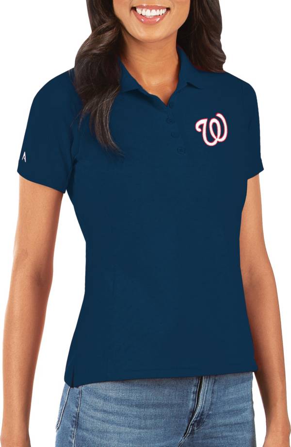 Antigua Women's Washington Nationals Navy Legacy Pique Polo