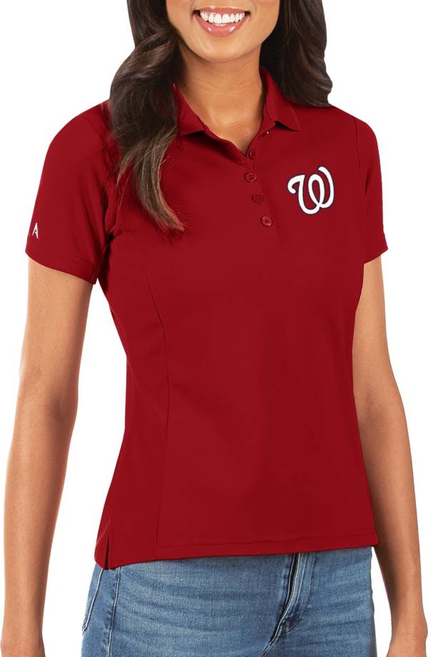 Antigua Women's Washington Nationals Red Legacy Pique Polo