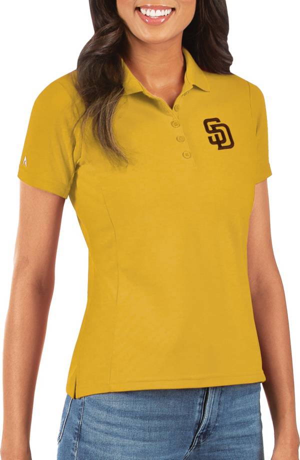 Antigua Women's San Diego Padres Gold Legacy Pique Polo