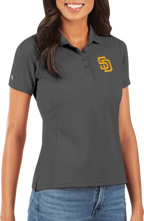 Antigua Women's San Diego Padres Grey Legacy Pique Polo