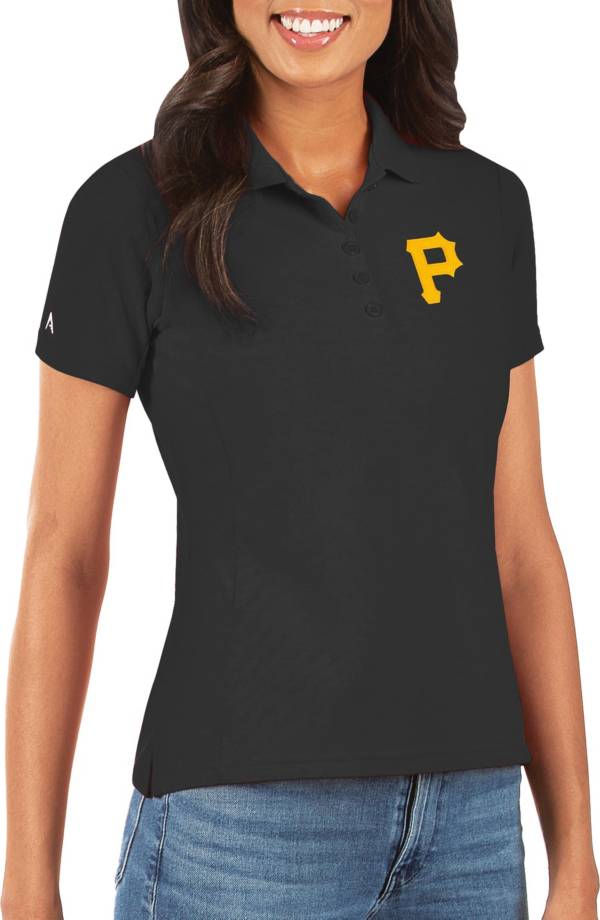 Antigua Women's Pittsburgh Pirates Black Legacy Pique Polo