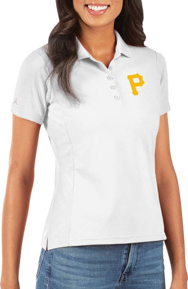 Antigua Women's Pittsburgh Pirates White Legacy Pique Polo