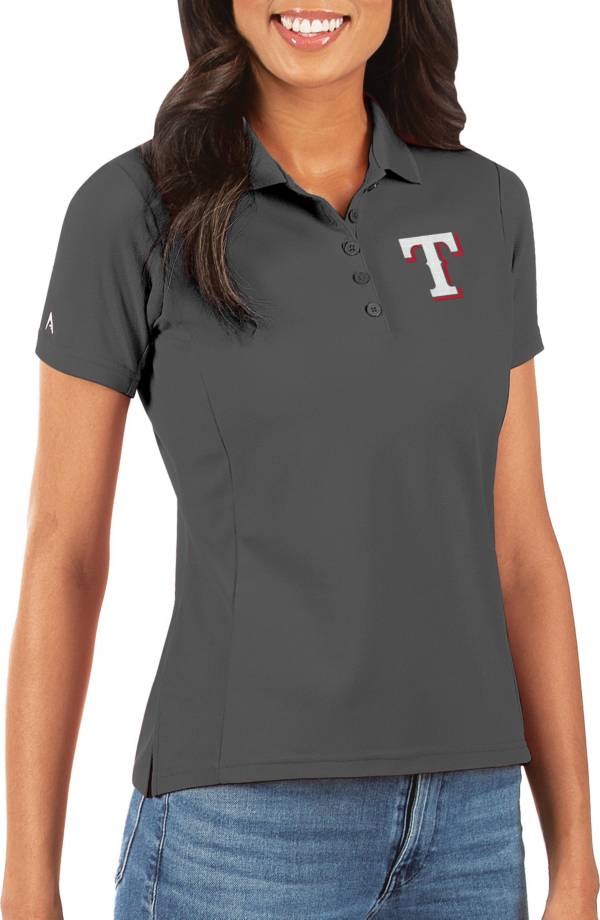 Antigua Women's Texas Rangers Grey Legacy Pique Polo