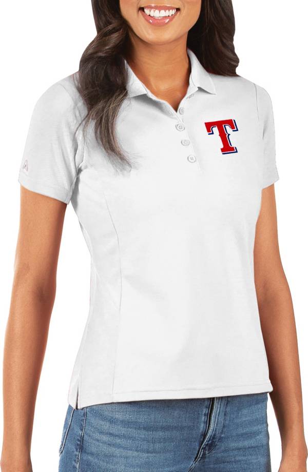 Antigua Women's Texas Rangers White Legacy Pique Polo