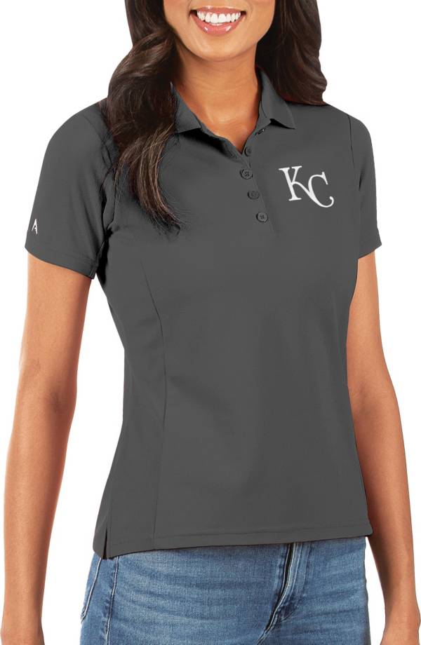 Antigua Women's Kansas City Royals Grey Legacy Pique Polo