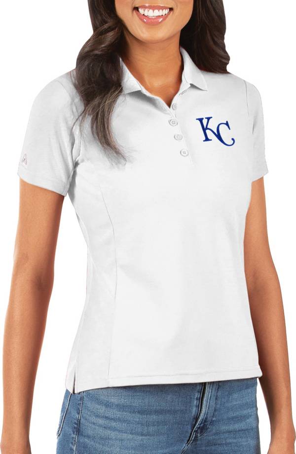 Antigua Women's Kansas City Royals White Legacy Pique Polo