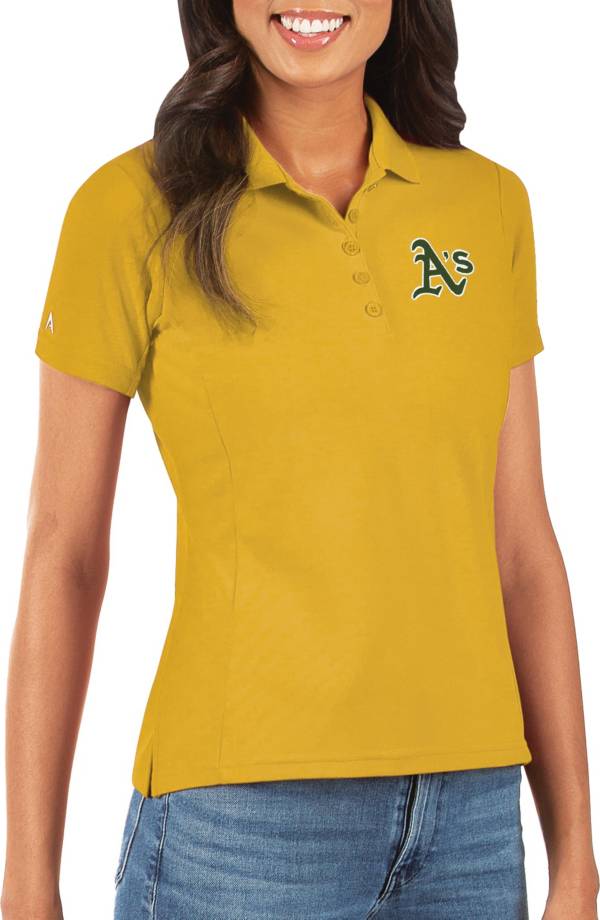 Antigua Women's Oakland Athletics Gold Legacy Pique Polo