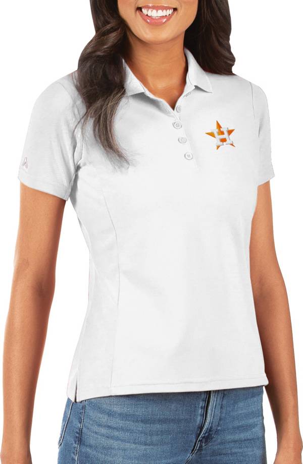 Antigua Women's Houston Astros White Legacy Pique Polo