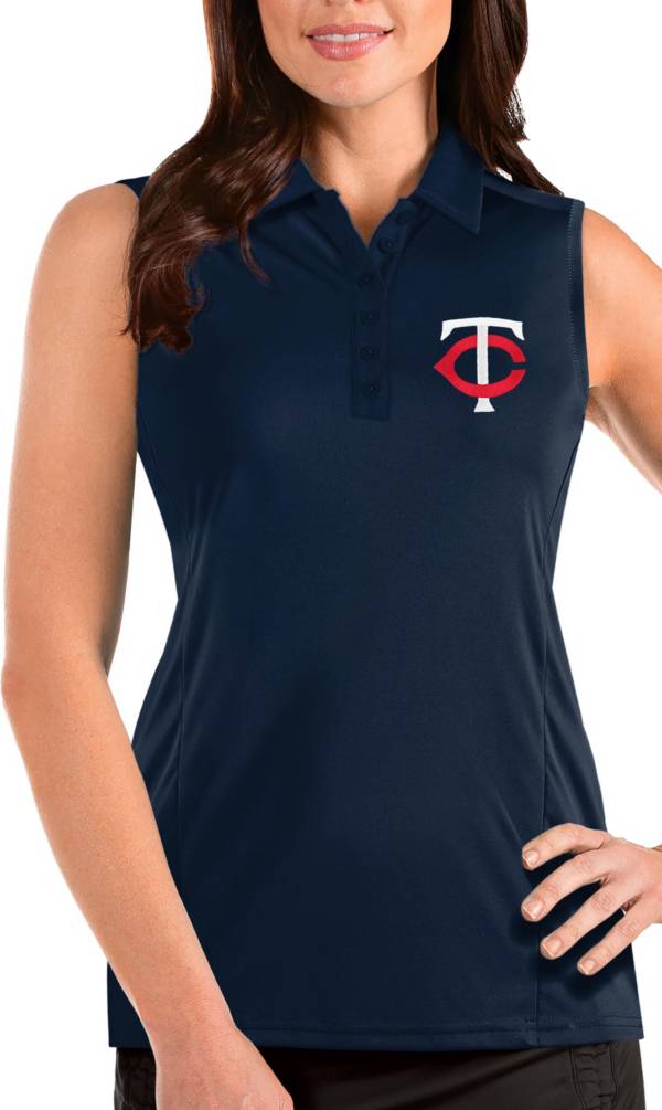 Antigua Women's Minnesota Twins Navy Tribute Sleeveless Polo