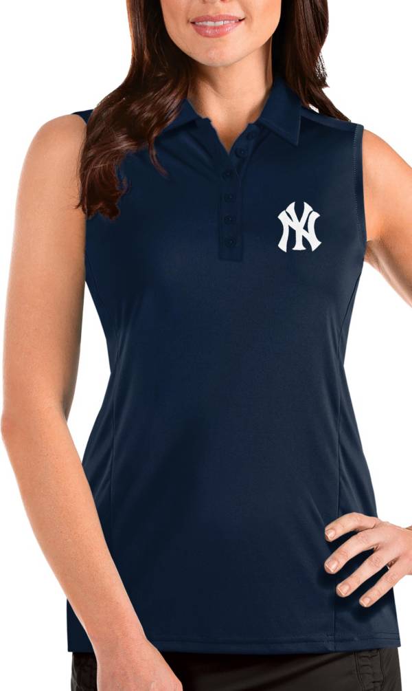 Antigua Women's New York Yankees Navy Tribute Sleeveless Polo product image