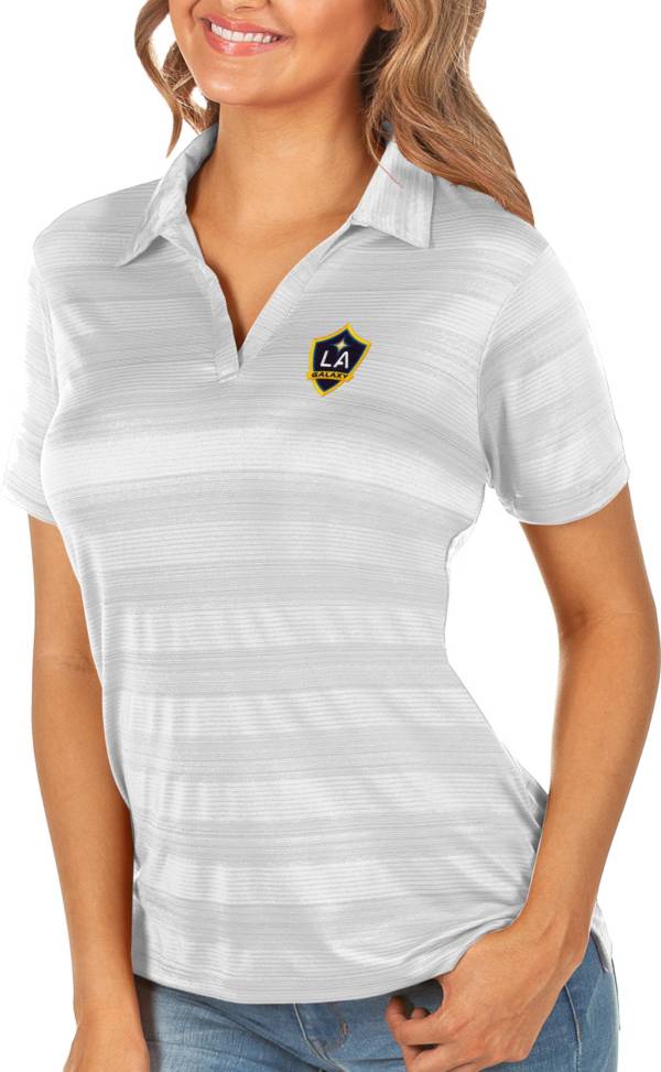 Antigua Women's Los Angeles Galaxy White Compass Polo product image