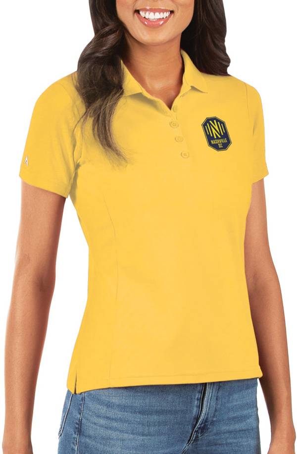 Antigua Women's Nashville Soccer Club Yellow Legacy Pique Polo