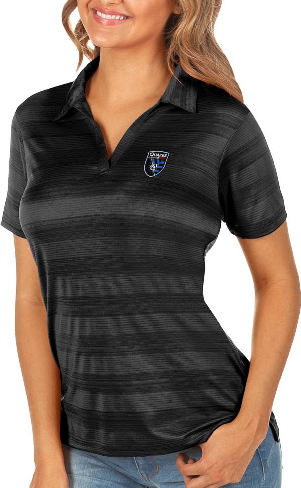 Antigua Women's San Jose Earthquakes Black Compass Polo