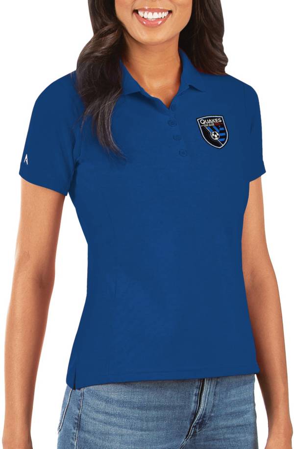 Antigua Women's San Jose Earthquakes Blue Legacy Pique Polo product image