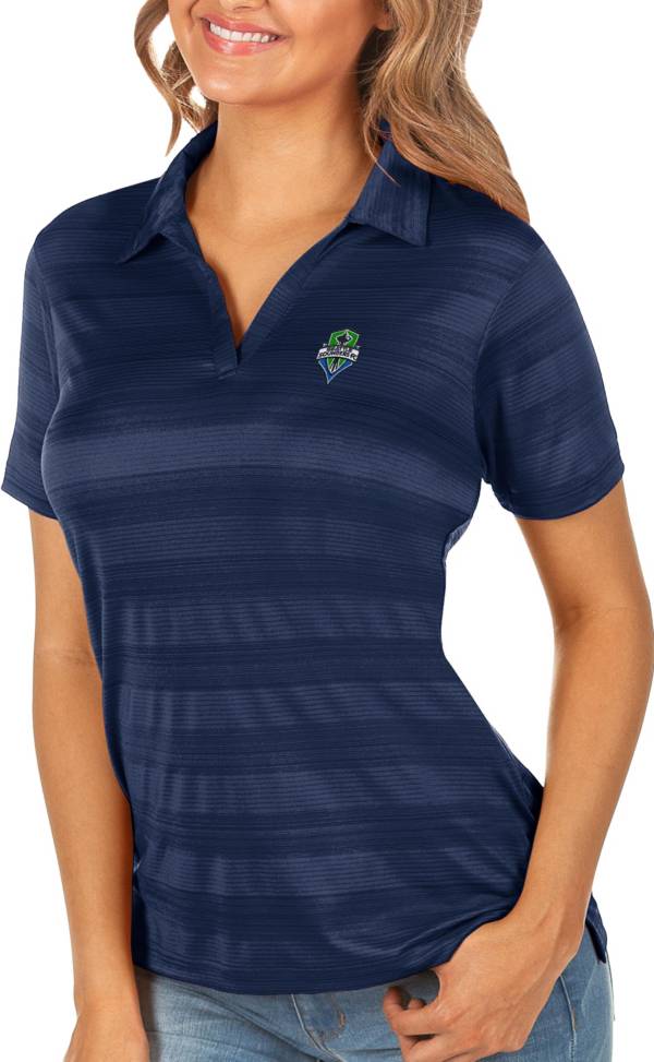 Antigua Women's Seattle Sounders Navy Compass Polo