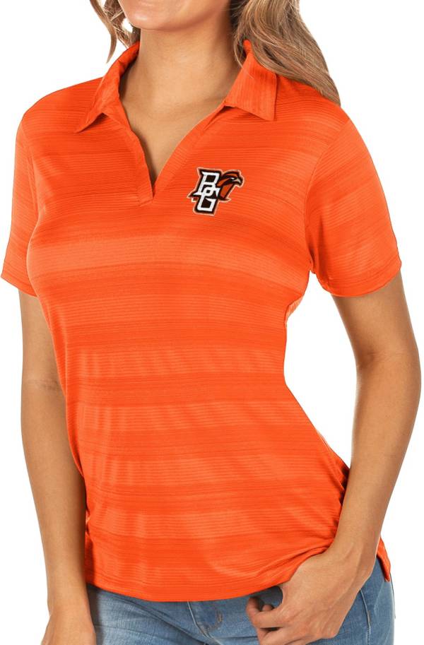 Antigua Women's Bowling Green Falcons Orange Compass Polo
