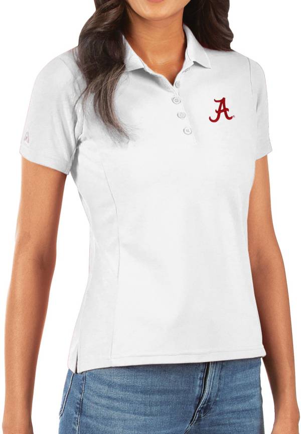 Antigua Women's Alabama Crimson Tide Legacy Pique White Polo