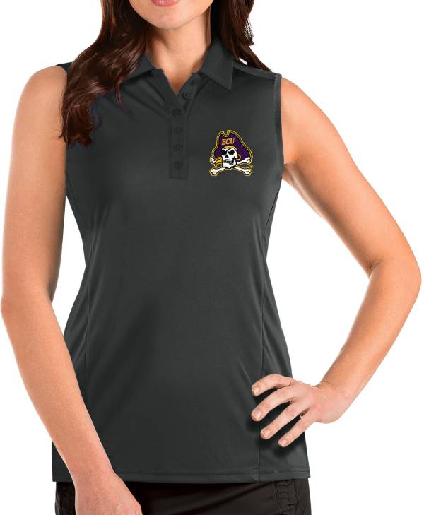 Antigua Women's East Carolina Pirates Grey Tribute Sleeveless Tank Top product image