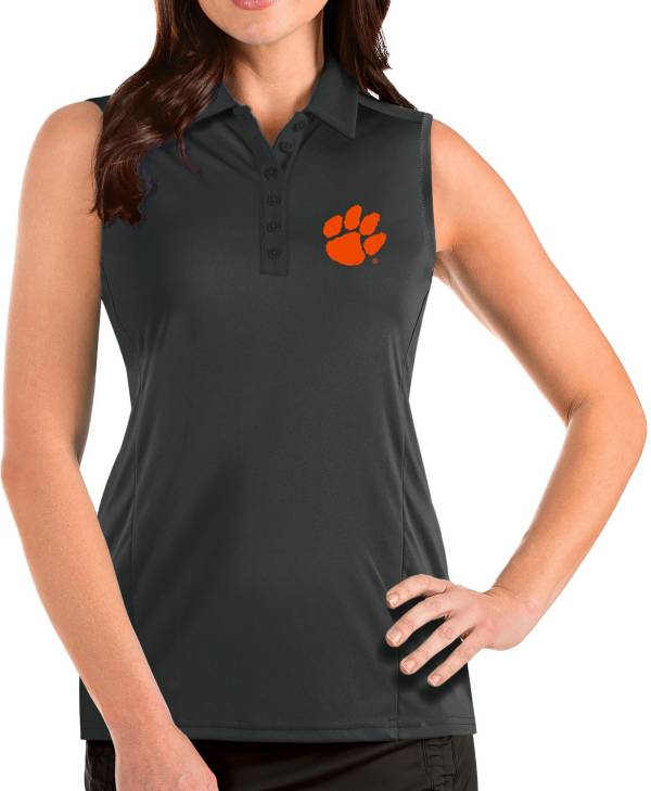 Antigua Women's Clemson Tigers Grey Tribute Sleeveless Tank Top