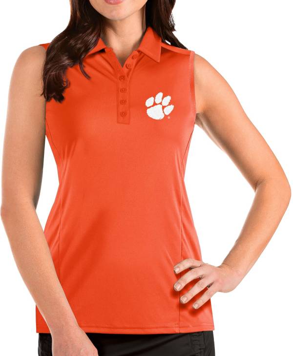Antigua Women's Clemson Tigers Orange Tribute Sleeveless Tank Top