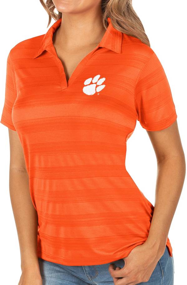 Antigua Women's Clemson Tigers Orange Compass Polo