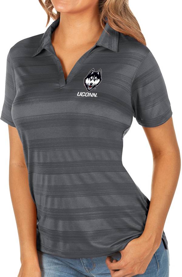 Antigua Women's UConn Huskies Grey Compass Polo