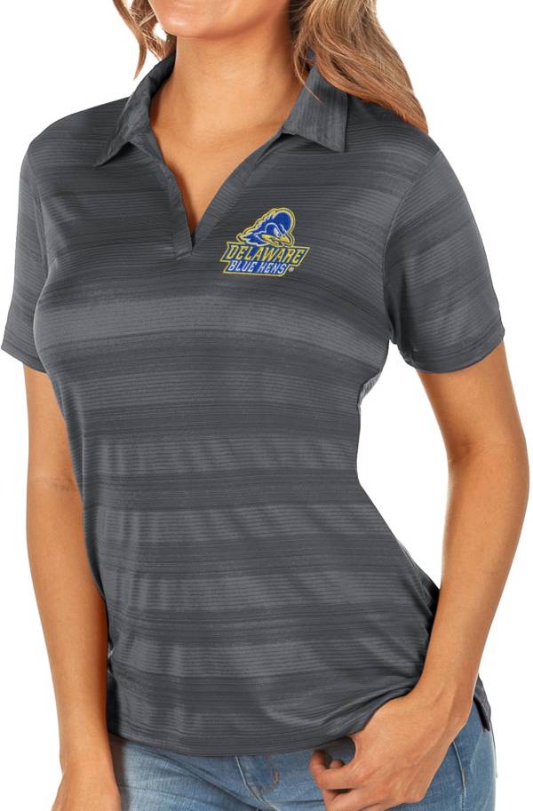 Antigua Women's Delaware Fightin' Blue Hens Grey Compass Polo