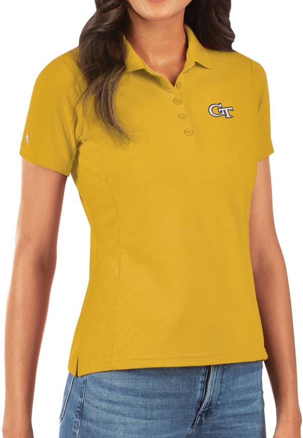 Antigua Women's Georgia Tech Yellow Jackets Gold Legacy Pique Polo