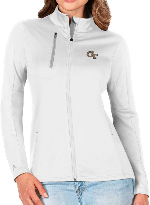 Antigua Women's Georgia Tech Yellow Jackets Generation Half-Zip Pullover White Shirt