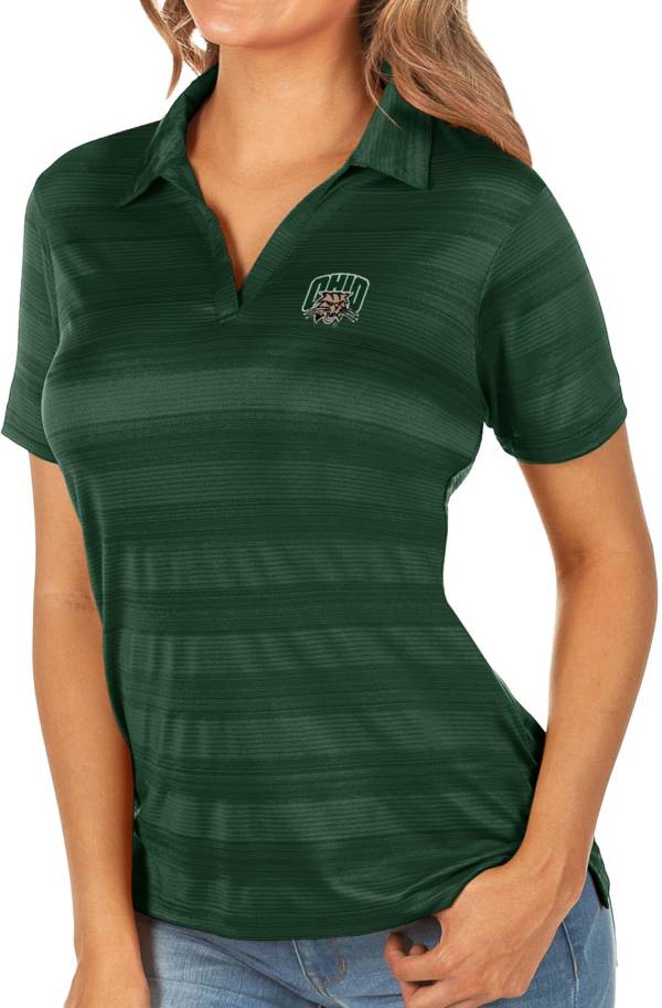 Antigua Women's Ohio Bobcats Green Compass Polo