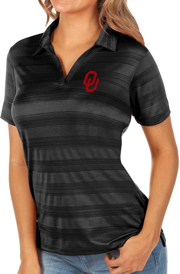 Antigua Women's Oklahoma Sooners Black Compass Polo