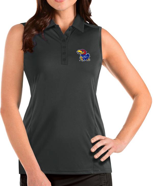 Antigua Women's Kansas Jayhawks Grey Tribute Sleeveless Tank Top