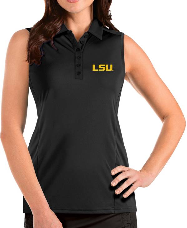 Antigua Women's LSU Tigers Tribute Sleeveless Tank Black Top