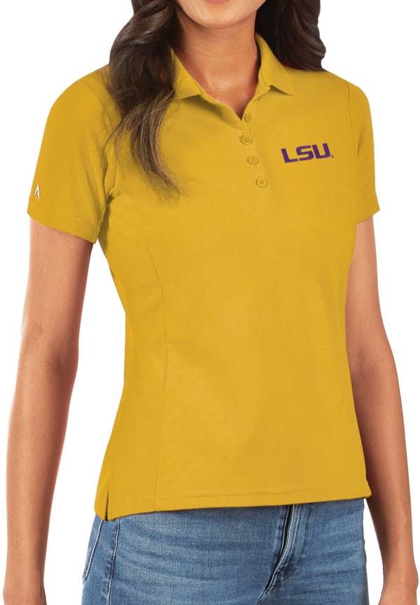 Antigua Women's LSU Tigers Gold Legacy Pique Polo