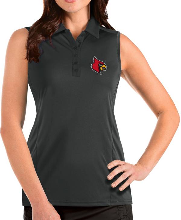 Antigua Women's Louisville Cardinals Grey Tribute Sleeveless Tank Top product image