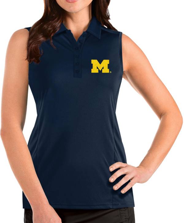 Antigua Women's Michigan Wolverines Blue Tribute Sleeveless Tank Top